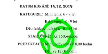 Vánoční tenisový turnaj dětí 2019
