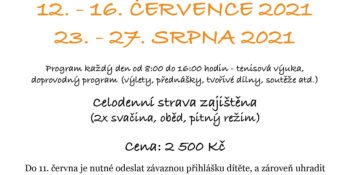 Příměstské tenisové tábory 2021